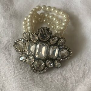 4/$25 Faux pearl bracelet with decorative stones